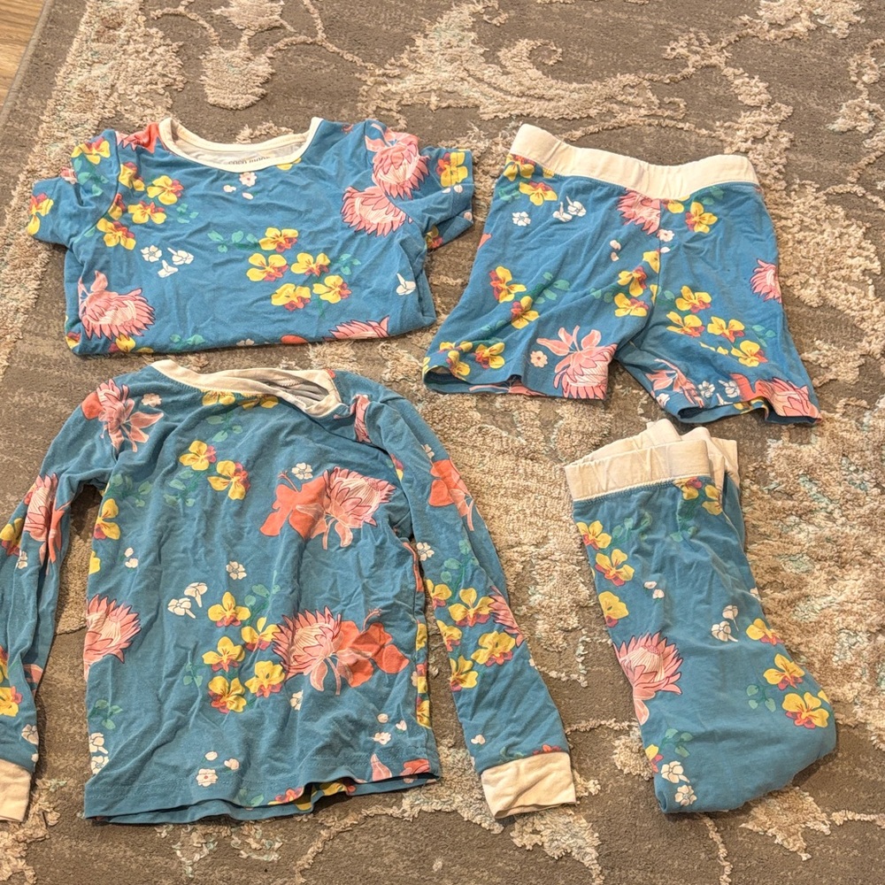 Coco Moon Hawaii - Floral Blue Kids Pajama Set